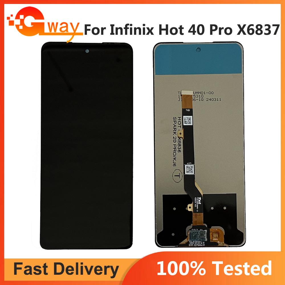 LCD Screen and Digitizer Full Assembly For Infinix Hot 40 Pro X6837
LCD Screen and Digitizer Full Assembly For Infinix Hot 40 Pro X6837