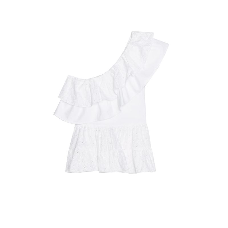 Summer New Product Women s Clothes Laminated Decoration Cut Out Embroider Asymmetric Design Fashion Tops 1165272 White L
Summer New Product Women s Clothes Laminated Decoration Cut Out Embroider Asymmetric Design Fashion Tops 1165272 White L