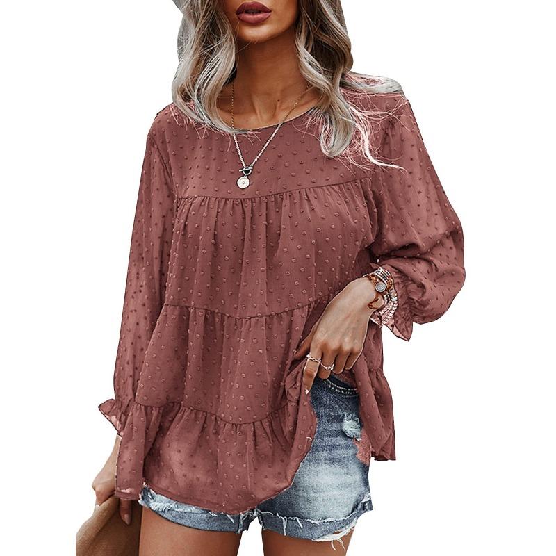 Женский свободный топ с длинными рукавами и круглым вырезом, весна-осень L роза розовый
Женский свободный топ с длинными рукавами и круглым вырезом, весна-осень L роза розовый