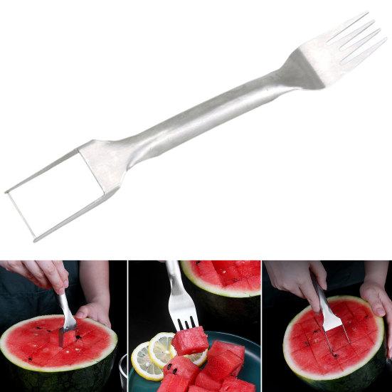 Watermelon Fork Slicer Creative Dual Head Stainless Steel Summer Watermelon Fruit Cutting Fork Home Supply серебряный
Watermelon Fork Slicer Creative Dual Head Stainless Steel Summer Watermelon Fruit Cutting Fork Home Supply серебряный