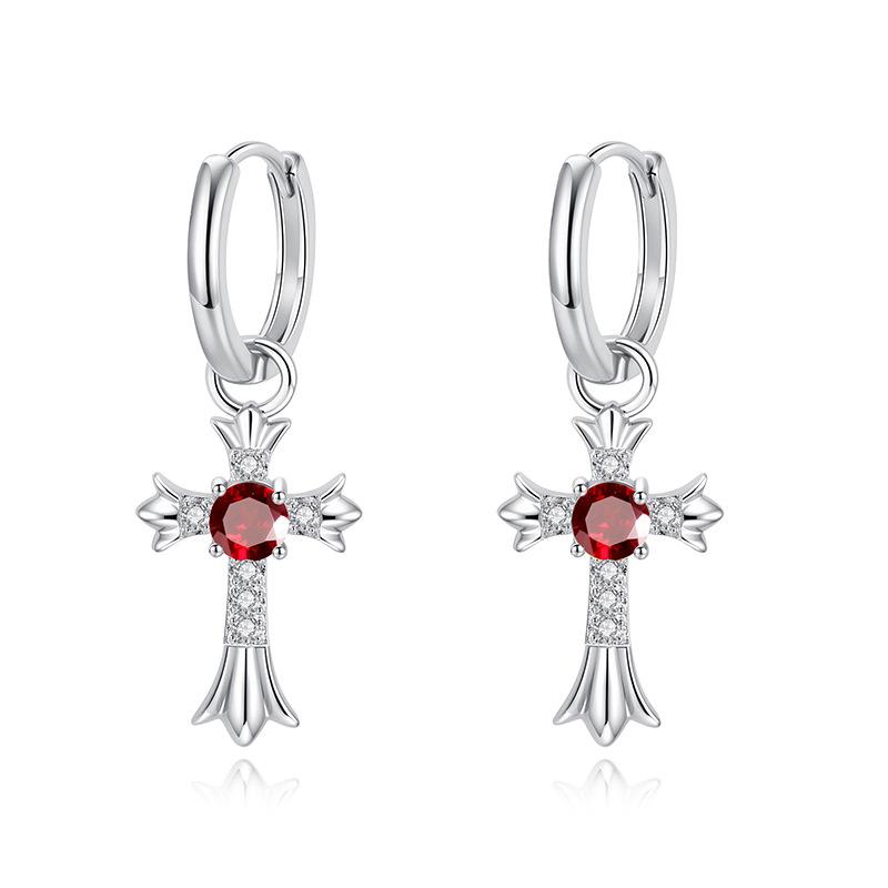 S925 Sterling Silver Cross Hoop Earrings Vintage Colorful Gemstone Dangle Jewelry for Women 925 silver
S925 Sterling Silver Cross Hoop Earrings Vintage Colorful Gemstone Dangle Jewelry for Women 925 silver