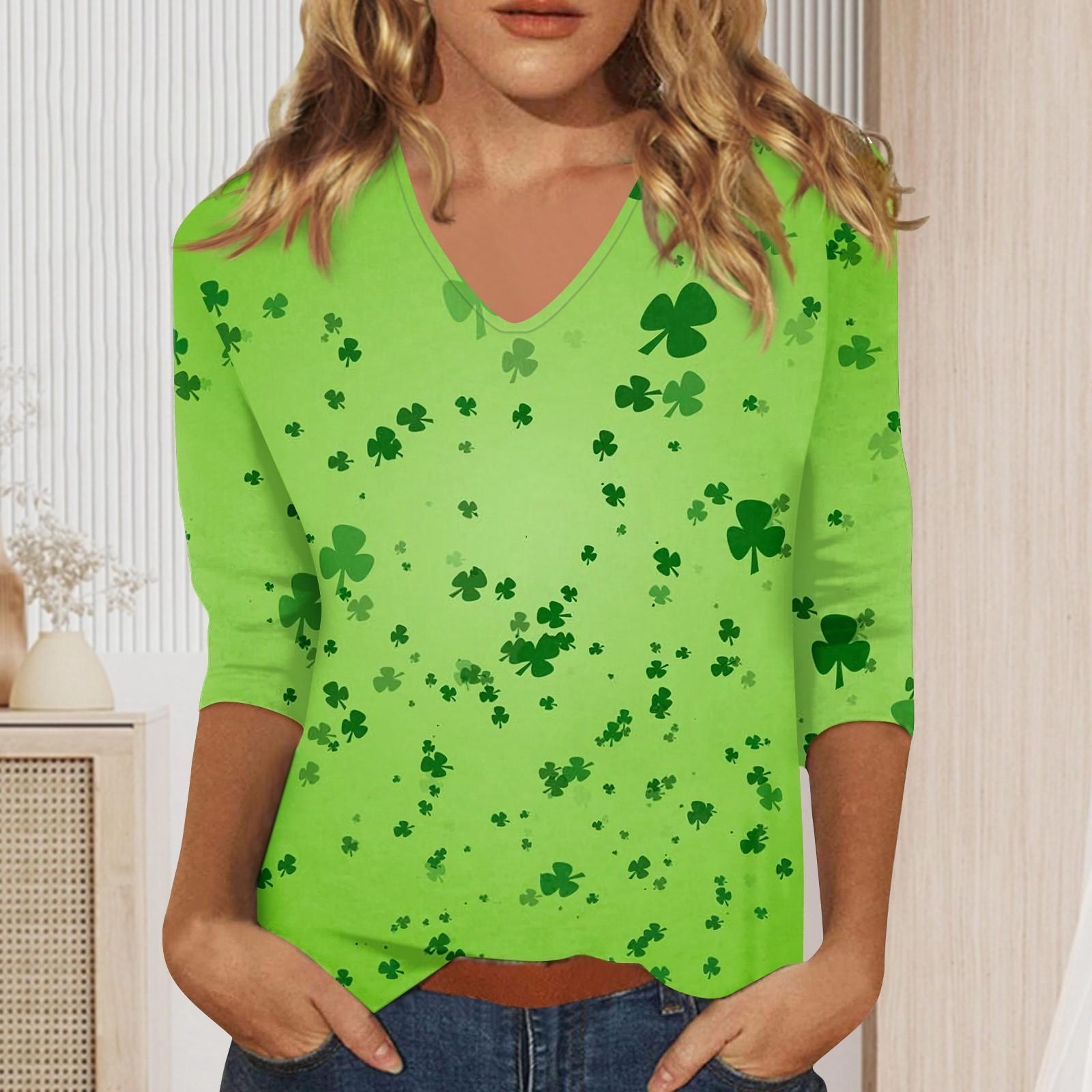 Женская мода на каждый день Повседневная футболка с v-образным вырезом и семиточечным рукавом с принтом Топ L
Женская мода на каждый день Повседневная футболка с v-образным вырезом и семиточечным рукавом с принтом Топ L