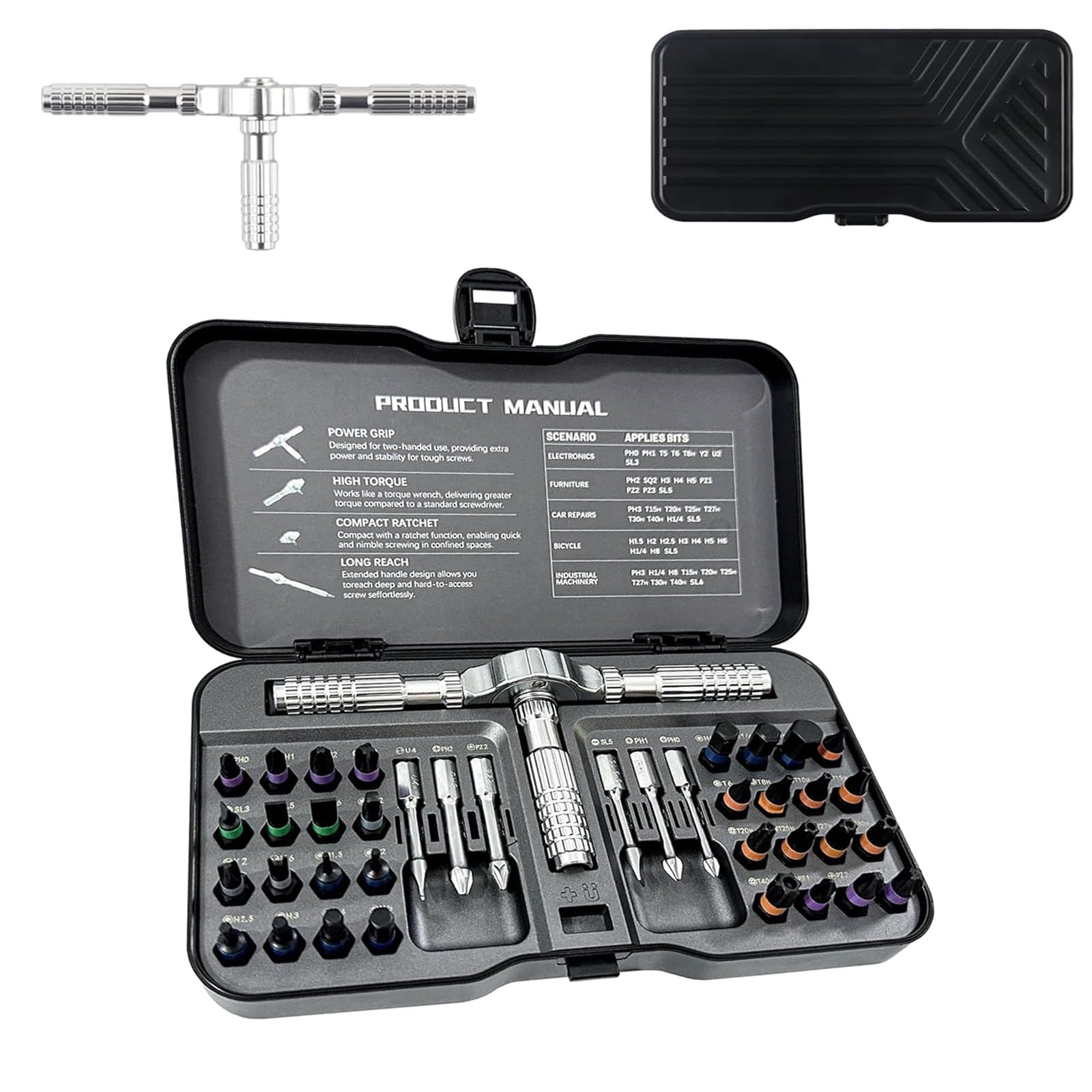 Ratchet Screwdriver Multifunctional Precision Magnetic Screwdriver S2 Tool Set for Electronics DIY Tool Kit in 40-in-1 Set, Bits, Steel, Furniture,
Ratchet Screwdriver Multifunctional Precision Magnetic Screwdriver S2 Tool Set for Electronics DIY Tool Kit in 40-in-1 Set, Bits, Steel, Furniture,