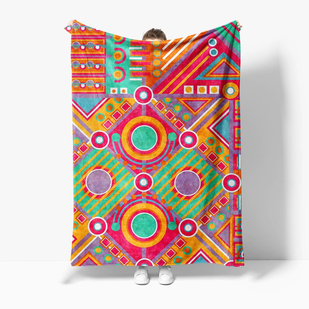 Vibrant Geometric Pattern Throw Blanket Colorful Abstract Quilt Bohemian Bed Blanket Sofa Cover Home Decor 75x100cm
Vibrant Geometric Pattern Throw Blanket Colorful Abstract Quilt Bohemian Bed Blanket Sofa Cover Home Decor 75x100cm