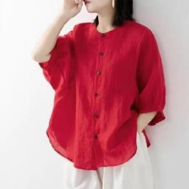 Women s Cotton Linen Lantern Sleeve Loose Plus Size Mid-Sleeve Shirt - Solid Color Extra Large червоний
Women s Cotton Linen Lantern Sleeve Loose Plus Size Mid-Sleeve Shirt - Solid Color Extra Large червоний