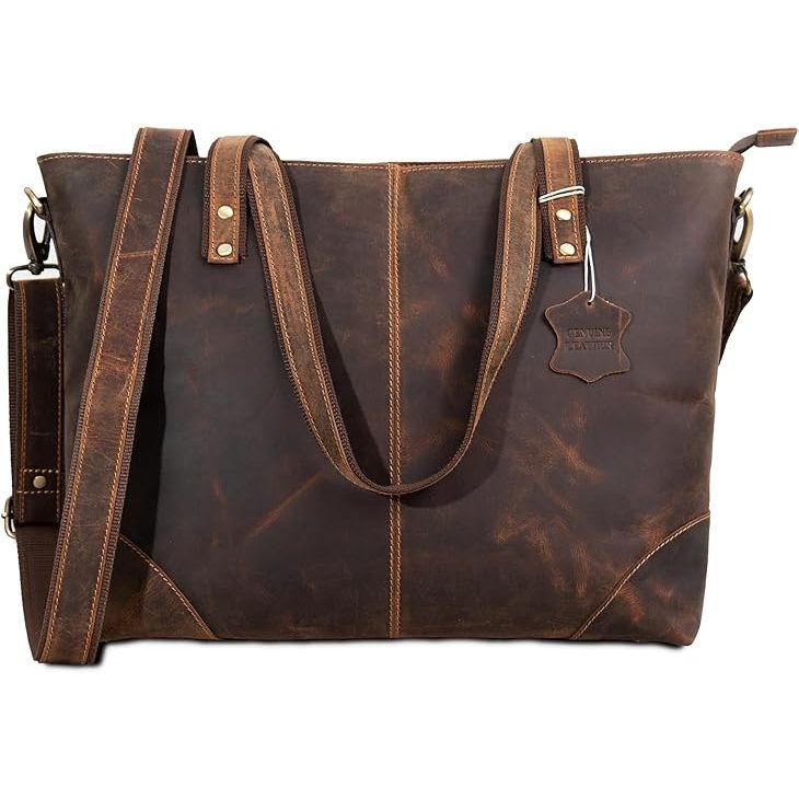 New Leather Tote Bag For Women With Zipper - Premium Leather Handbag With Stylish Design For Everyday, Travel, Beach Bag With Straps коричневий
New Leather Tote Bag For Women With Zipper - Premium Leather Handbag With Stylish Design For Everyday, Travel, Beach Bag With Straps коричневий