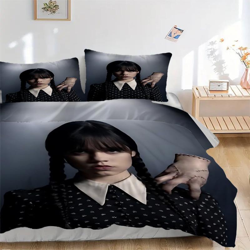 3pcs Wednesday Addams Comforter Set - Four Seasons Home High,Machine Washable Bedspread with Pillowcases (No Filling) yy250909025 135x200cm
3pcs Wednesday Addams Comforter Set - Four Seasons Home High,Machine Washable Bedspread with Pillowcases (No Filling) yy250909025 135x200cm