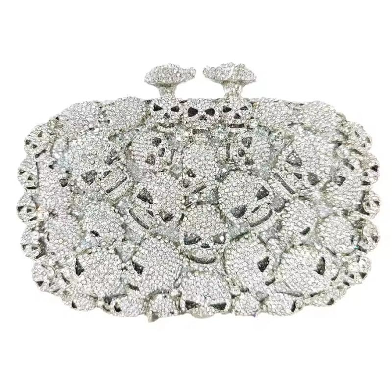 WHTUOHENG Skull Style Women Crystal Clutch Purse Metal Hard Box Handbag For Designer Rhinestone Female Diamond Party Prom Bags 18cmX10cmX4.5cm
WHTUOHENG Skull Style Women Crystal Clutch Purse Metal Hard Box Handbag For Designer Rhinestone Female Diamond Party Prom Bags 18cmX10cmX4.5cm