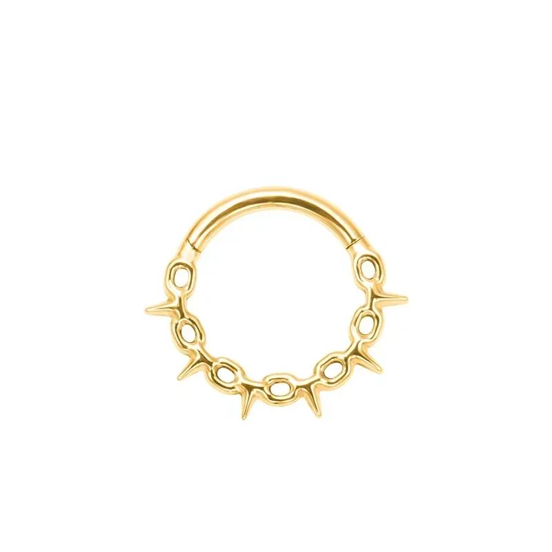 G23 Titanium Punk Chain Spike Nose Ring Hinged Clicker Septem Piercing Gothic Rock Crazy Party Segment Hoop Ring Daith Earring 16G 1.2x8mm
G23 Titanium Punk Chain Spike Nose Ring Hinged Clicker Septem Piercing Gothic Rock Crazy Party Segment Hoop Ring Daith Earring 16G 1.2x8mm