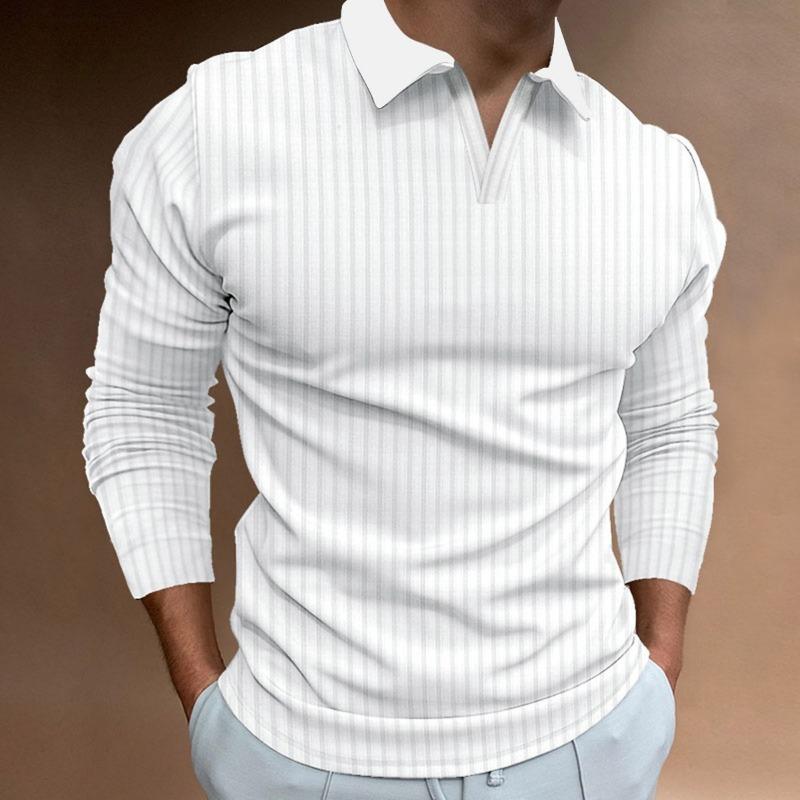 Spring Autumn Men s Striped V-Neck Polo Shirt Slim Long Sleeve Business Casual Top S білий
Spring Autumn Men s Striped V-Neck Polo Shirt Slim Long Sleeve Business Casual Top S білий