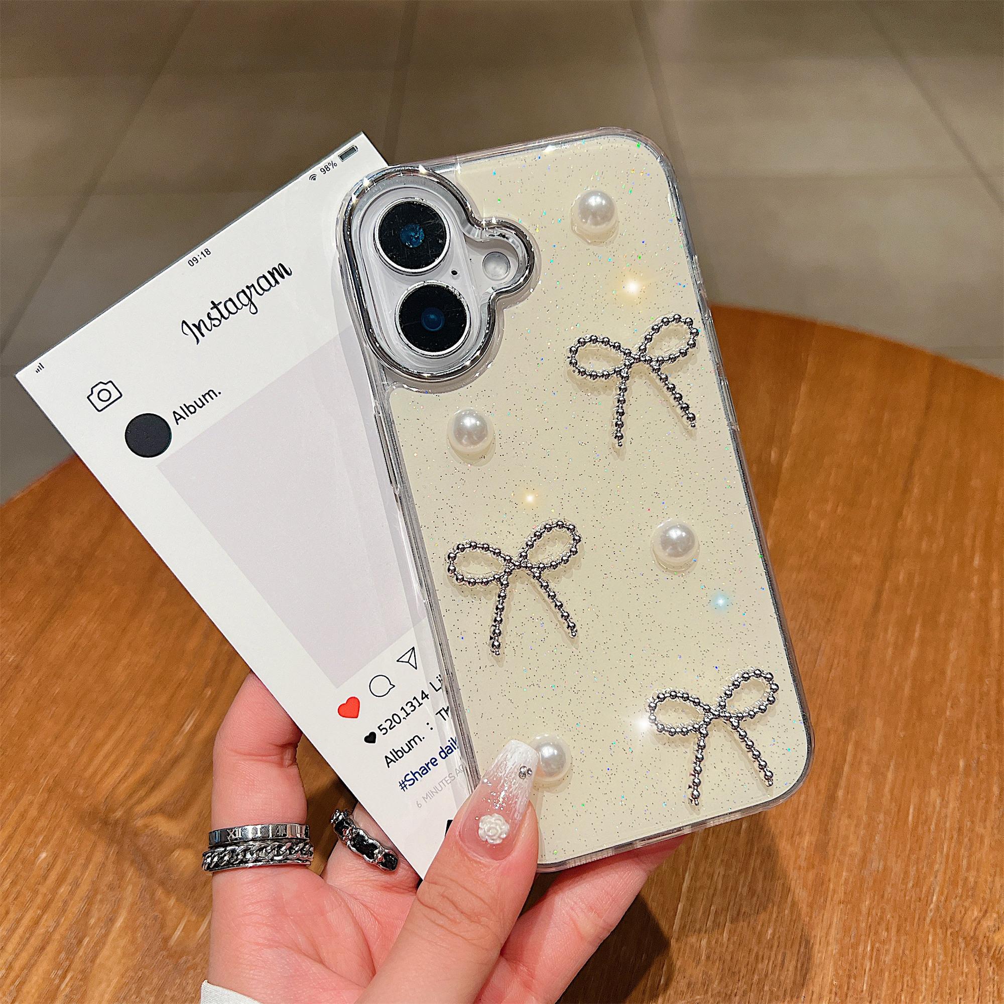 For iPhone 16 Case Pearl Bow Epoxy Design TPU + PC Phone Back Cover C
For iPhone 16 Case Pearl Bow Epoxy Design TPU + PC Phone Back Cover C