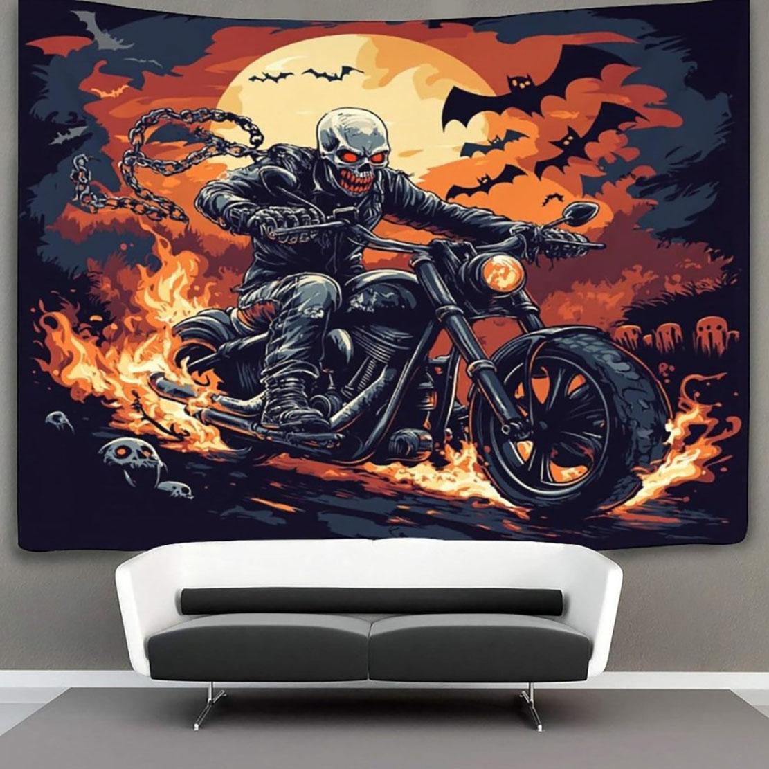 Gothic Motorcycle Wall Art Burning Rider with Chain Skull Print Horror Motorcycle Themed Poster for Living Room Bedroom 74x94cm(29x37in)
Gothic Motorcycle Wall Art Burning Rider with Chain Skull Print Horror Motorcycle Themed Poster for Living Room Bedroom 74x94cm(29x37in)