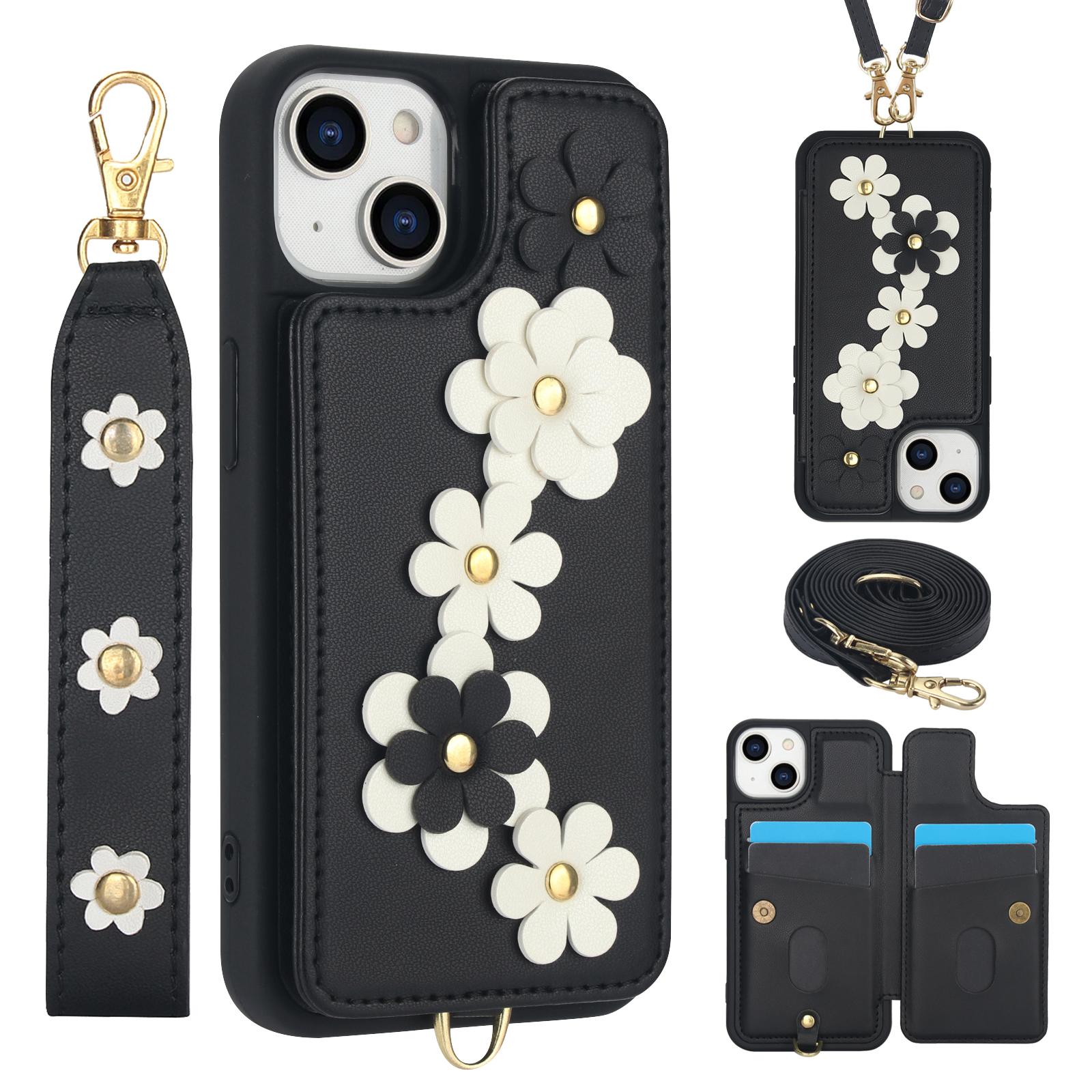 SY-001 For iPhone 15 Case Flower Leather Coated TPU Phone Cover with Shoulder Strap Black
SY-001 For iPhone 15 Case Flower Leather Coated TPU Phone Cover with Shoulder Strap Black