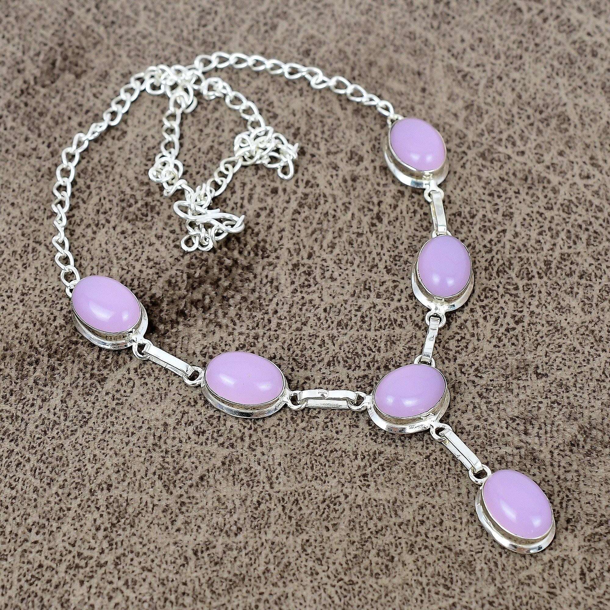 Pink Chalcedony Gemstone Handmade 925 Sterling Silver Jewelry Necklace 18 KKG-415
Pink Chalcedony Gemstone Handmade 925 Sterling Silver Jewelry Necklace 18 KKG-415