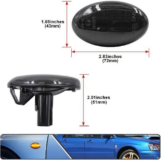 2 шт. янтарных светодиодных передних габаритных фонаря для Subaru Impreza WRX 2002-2007, дымчатые линзы, указатели поворота на крыльях, замена оригинального бокового габаритного фонаря Clear Lens
2 шт. янтарных светодиодных передних габаритных фонаря для Subaru Impreza WRX 2002-2007, дымчатые линзы, указатели поворота на крыльях, замена оригинального бокового габаритного фонаря Clear Lens