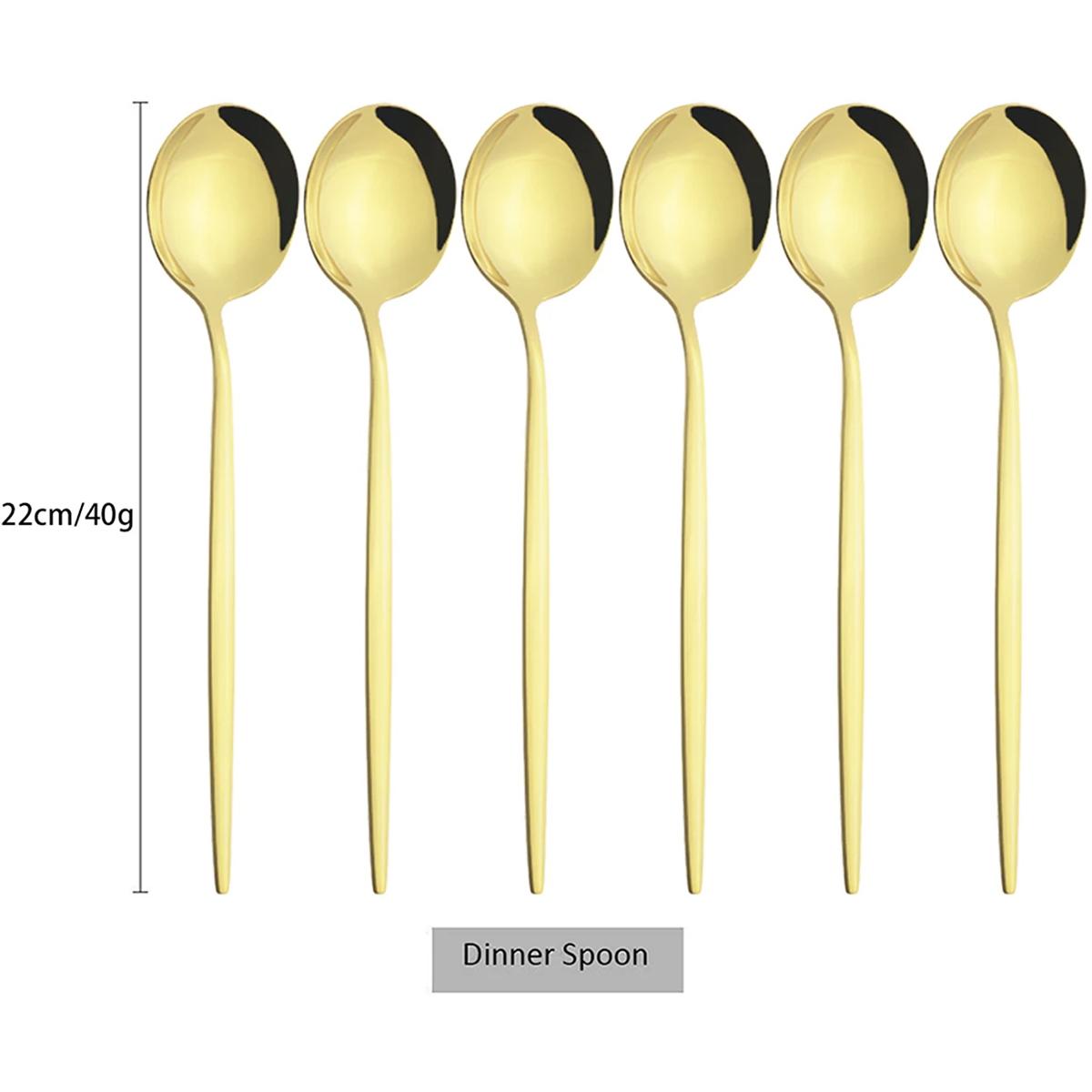 6Pcs Gold Ladle Spoon Dinnerware Western Stainless Steel Cutlery Set Dinner Spoon Soup Spoon Tableware Kitchen Silverware Set серебряный
6Pcs Gold Ladle Spoon Dinnerware Western Stainless Steel Cutlery Set Dinner Spoon Soup Spoon Tableware Kitchen Silverware Set серебряный