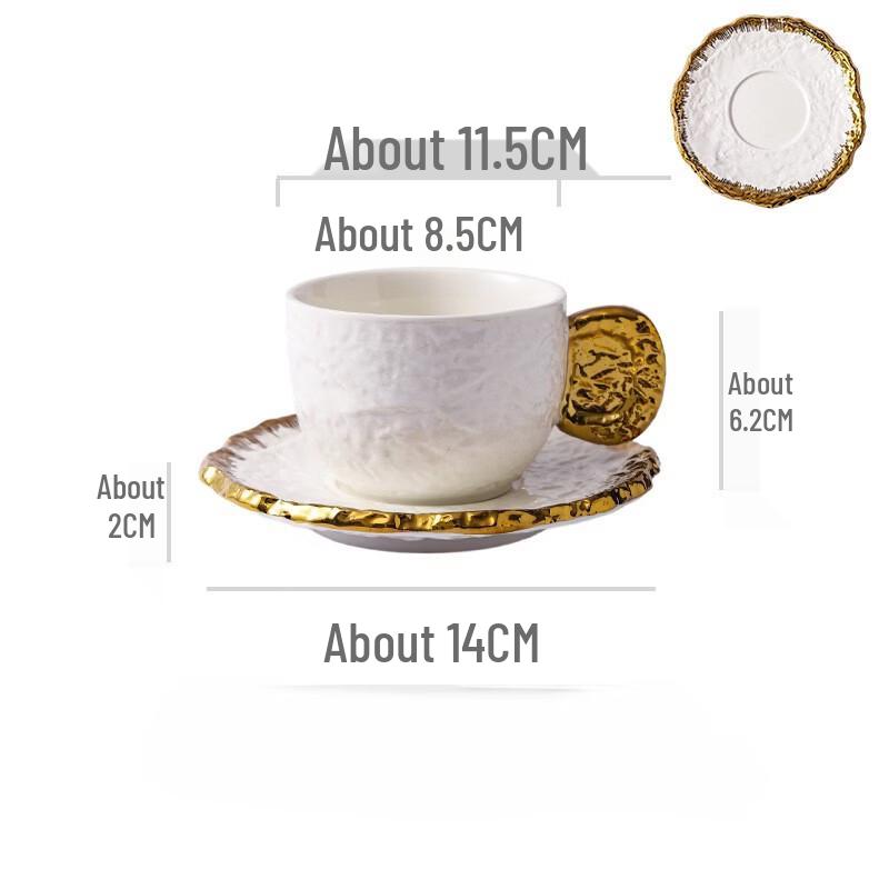 Shangqi Hand-painted Gold Rim Ceramic Embossed Coffee Cup & Saucer Set
Shangqi Hand-painted Gold Rim Ceramic Embossed Coffee Cup & Saucer Set
