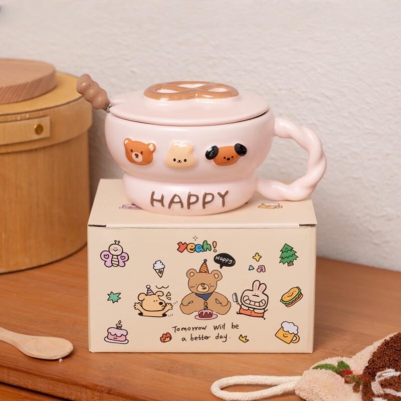 Shangqi Cookie Three Musketeers Ceramic Mug with Lid & Spoon
Shangqi Cookie Three Musketeers Ceramic Mug with Lid & Spoon