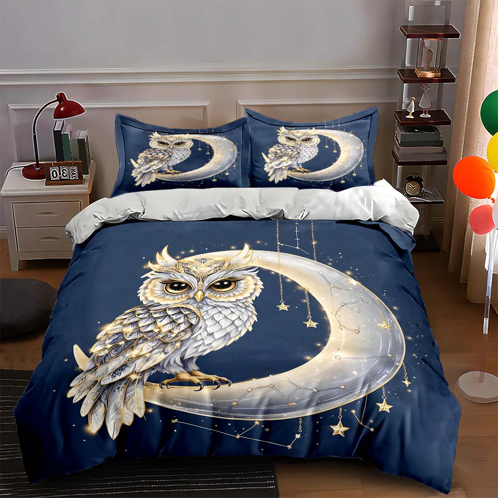 Owl moon constellation Bedding Duvet cover sets Duvet covers Pillowcases gifts (1 * Duvet Cover 2 * Pillowcases, without duvet insert) 135x200cm
Owl moon constellation Bedding Duvet cover sets Duvet covers Pillowcases gifts (1 * Duvet Cover 2 * Pillowcases, without duvet insert) 135x200cm