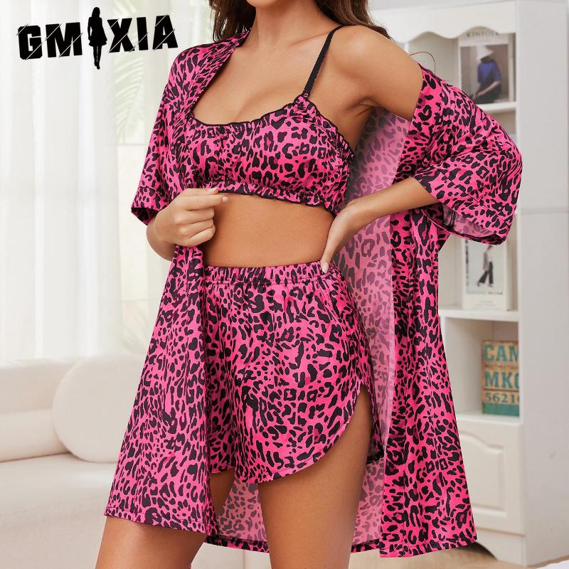 GMXIA Ice Silk Pajamas Women Summer Leopard Print Robe Underwear Shorts Three Piece Homewear XL розовый
GMXIA Ice Silk Pajamas Women Summer Leopard Print Robe Underwear Shorts Three Piece Homewear XL розовый
