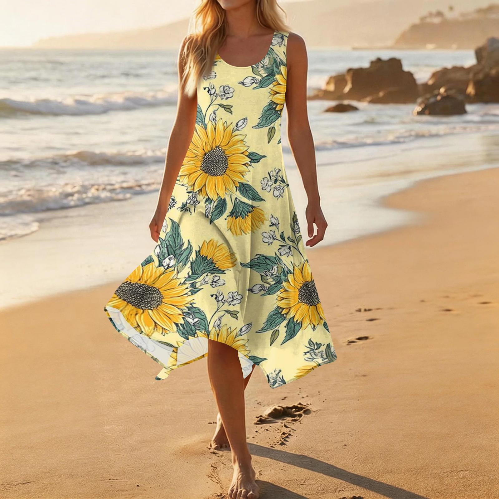 Summer Dresses for Women 2026 Sleeveless Casual Midi Dresses for Women Floral Dress Lightweight Graduation Dress S жовтий
Summer Dresses for Women 2026 Sleeveless Casual Midi Dresses for Women Floral Dress Lightweight Graduation Dress S жовтий