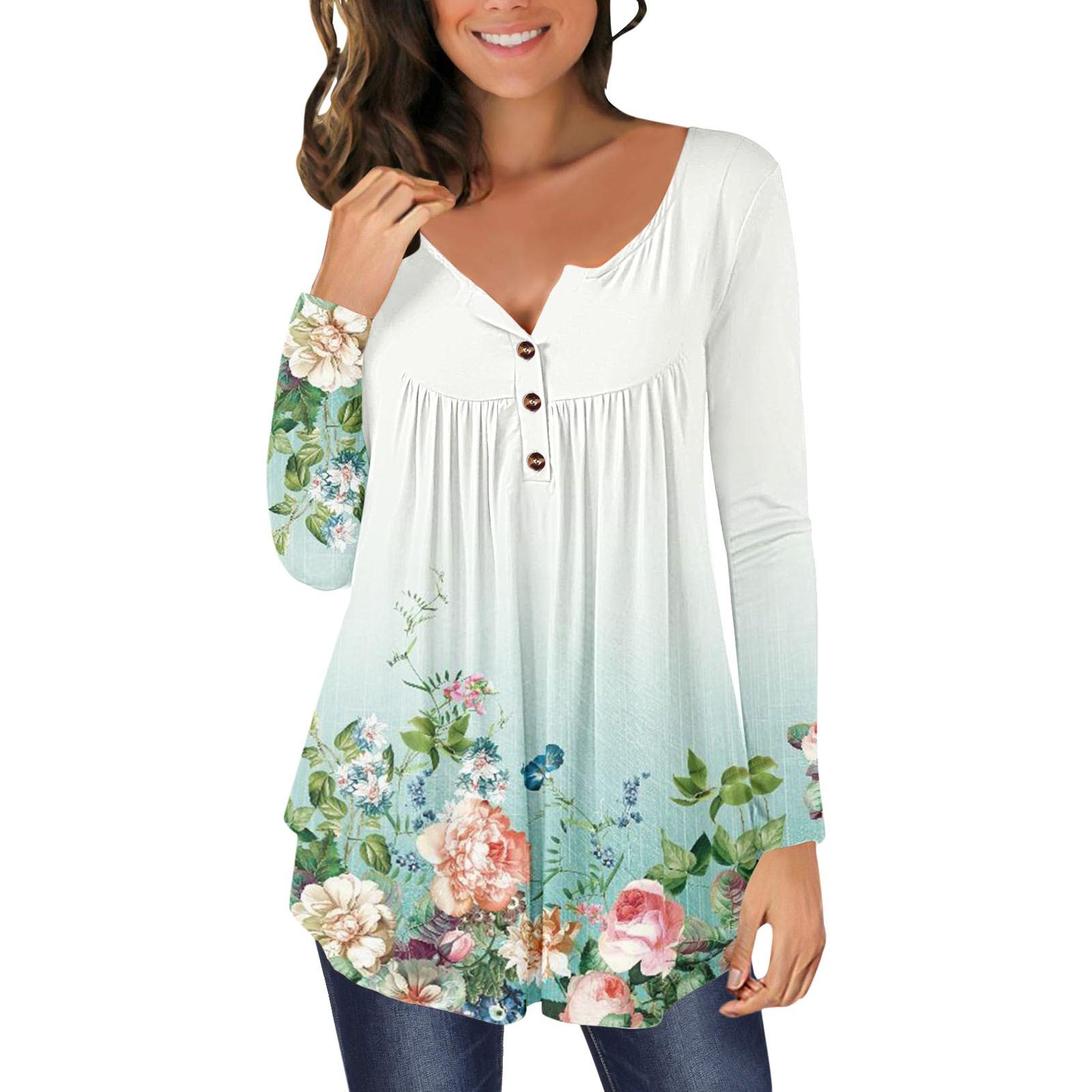 Women s Casual Long Sleeve Button Open Collar Printed Smocked T-Shirt Blouse Top XL
Women s Casual Long Sleeve Button Open Collar Printed Smocked T-Shirt Blouse Top XL