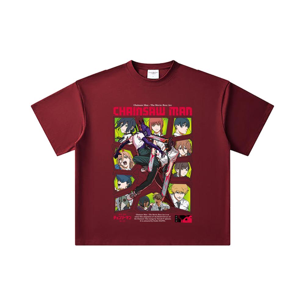 260 GSM Double Yarn 32 Count 100% Cotton Chainsaw Man V17 Reze Arc Print Unisex Heavy Cotton T Shirt 2XL вина червоного кольору
260 GSM Double Yarn 32 Count 100% Cotton Chainsaw Man V17 Reze Arc Print Unisex Heavy Cotton T Shirt 2XL вина червоного кольору