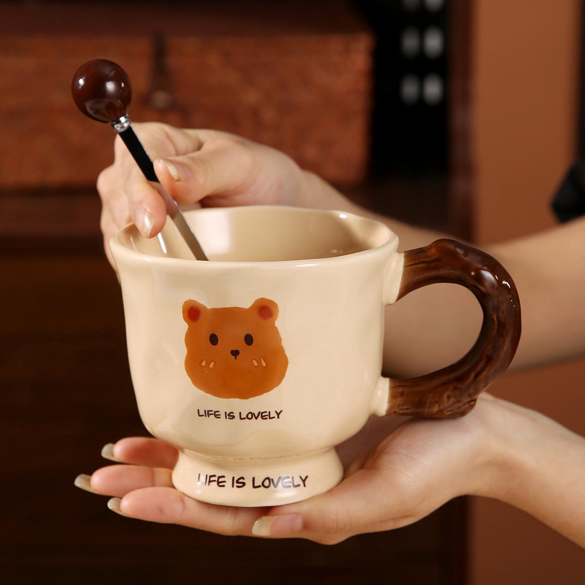 Drinking cup, coffee, breakfast cup, boys and girls bear with lid, mark, couple ceramic cup, mug, milk cup, cup spoon, new style 401-500ml
Drinking cup, coffee, breakfast cup, boys and girls bear with lid, mark, couple ceramic cup, mug, milk cup, cup spoon, new style 401-500ml