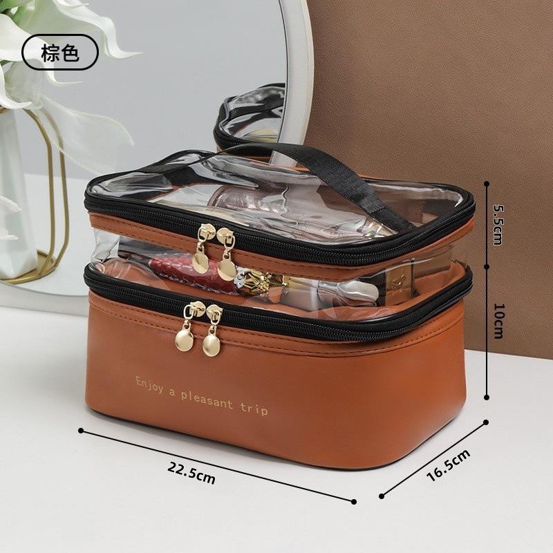Double Transparent PU Cosmetic Bag Portable Washing Bag Big Capacity Makeup Bags Waterproof Travel Toiletry Bag Storage Bags
Double Transparent PU Cosmetic Bag Portable Washing Bag Big Capacity Makeup Bags Waterproof Travel Toiletry Bag Storage Bags