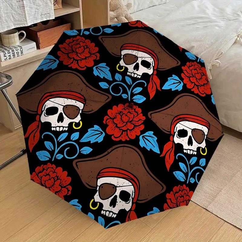 1pc Pirate Skulls Automatic Folding Umbrella, 8 Ribs Iron Frame, Suitable for Outdoor Travel and Daily Use yy251120187
1pc Pirate Skulls Automatic Folding Umbrella, 8 Ribs Iron Frame, Suitable for Outdoor Travel and Daily Use yy251120187