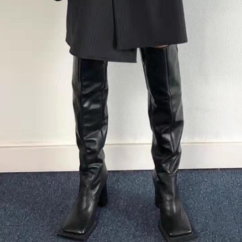 Женские ботфорты на платформе с квадратным носком и грубым каблуком, черные, модный уличный стиль, женская обувь, нейтральные, ретро, Bota Feminina 40
Женские ботфорты на платформе с квадратным носком и грубым каблуком, черные, модный уличный стиль, женская обувь, нейтральные, ретро, Bota Feminina 40