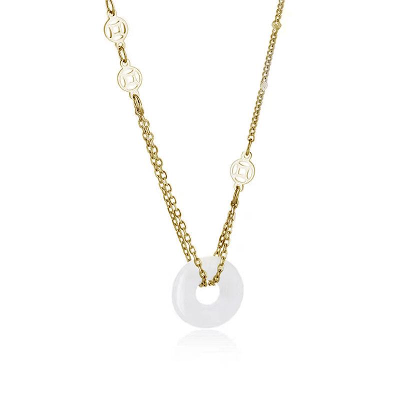 Медная монета безопасная застежка ожерелье женское легкая роскошь кантри прилив белый халцедон кулон монета хэтяньский нефрит ключичная цепочка золото copper
Медная монета безопасная застежка ожерелье женское легкая роскошь кантри прилив белый халцедон кулон монета хэтяньский нефрит ключичная цепочка золото copper