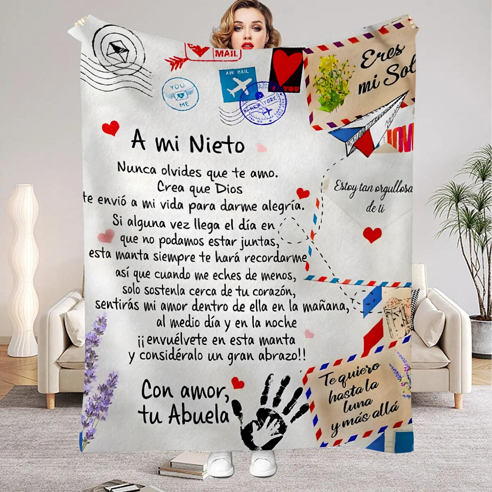 Flannel Blanket Dad Mom s Letter to Daughter Son Nana to Granddaughter Spanish Print for Home Bedroom Decor 2026 New Year Gift 75x90cm
Flannel Blanket Dad Mom s Letter to Daughter Son Nana to Granddaughter Spanish Print for Home Bedroom Decor 2026 New Year Gift 75x90cm