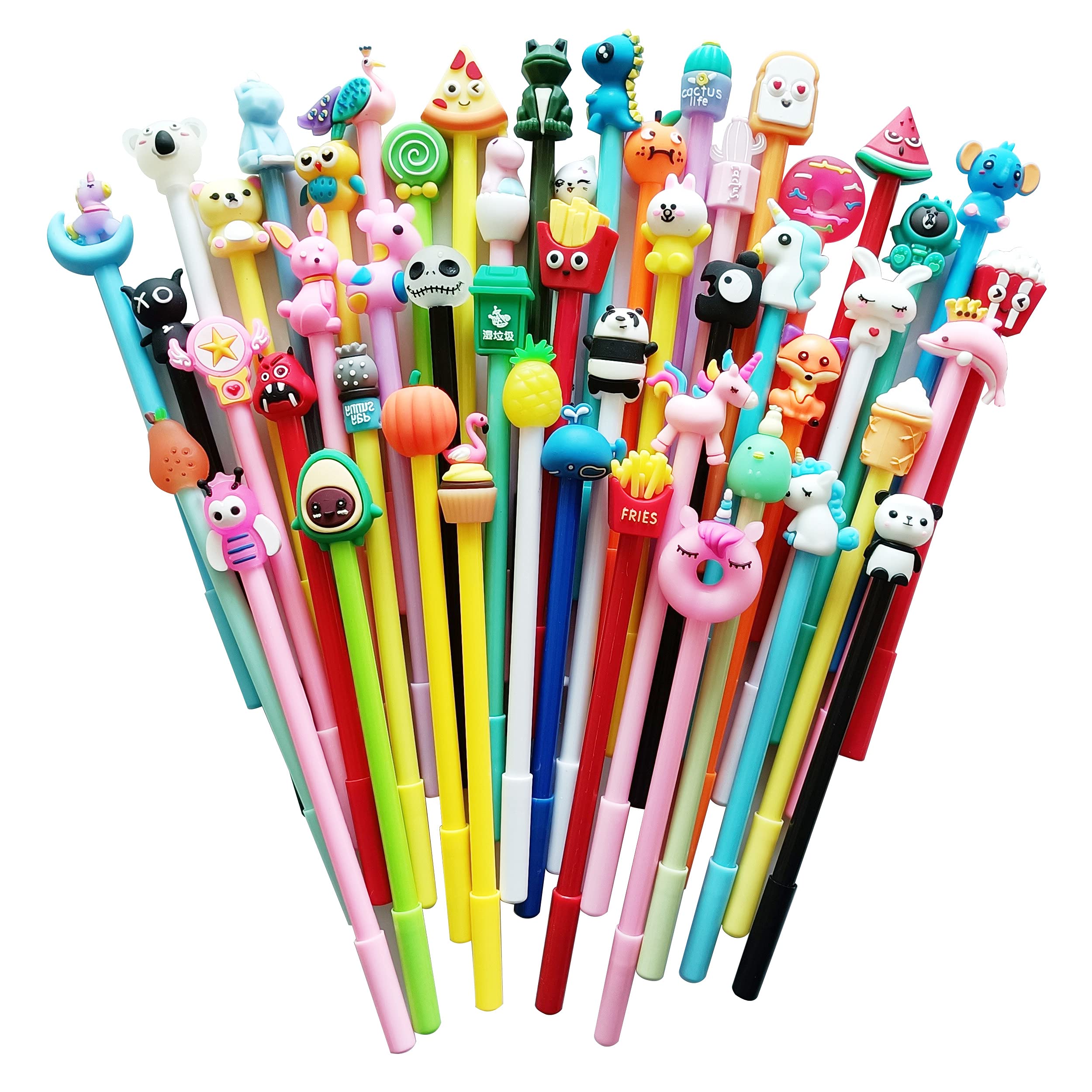 Sencoo Милые мультяшные черные гелевые ручки Милые ручки для школьников и детей Ручки Ручки 100 стержней 1 ручка, Дни рождения, Призы, Подарки, (100 + + Ноутбук) чёрный