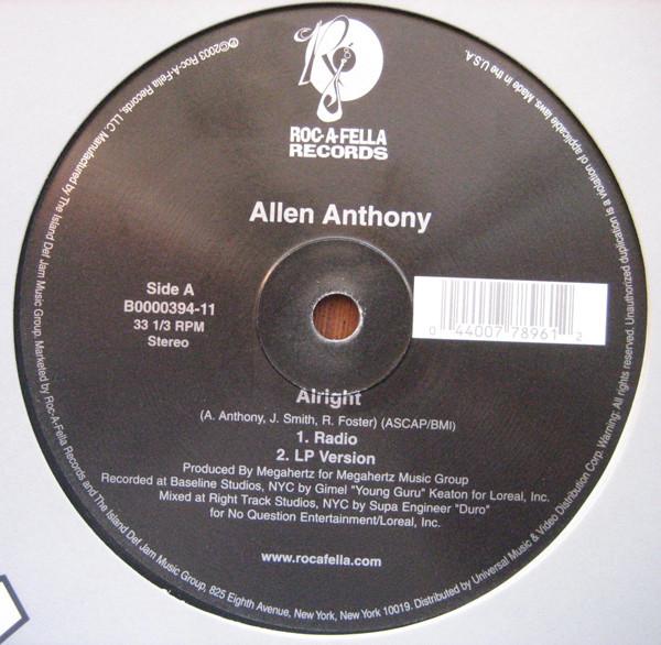12inch Record ALLEN ANTHONY - Alright B000039411 Roc-A-Fella Rec 2003 US Rap & Hip-Hop/R&B Used
12inch Record ALLEN ANTHONY - Alright B000039411 Roc-A-Fella Rec 2003 US Rap & Hip-Hop/R&B Used