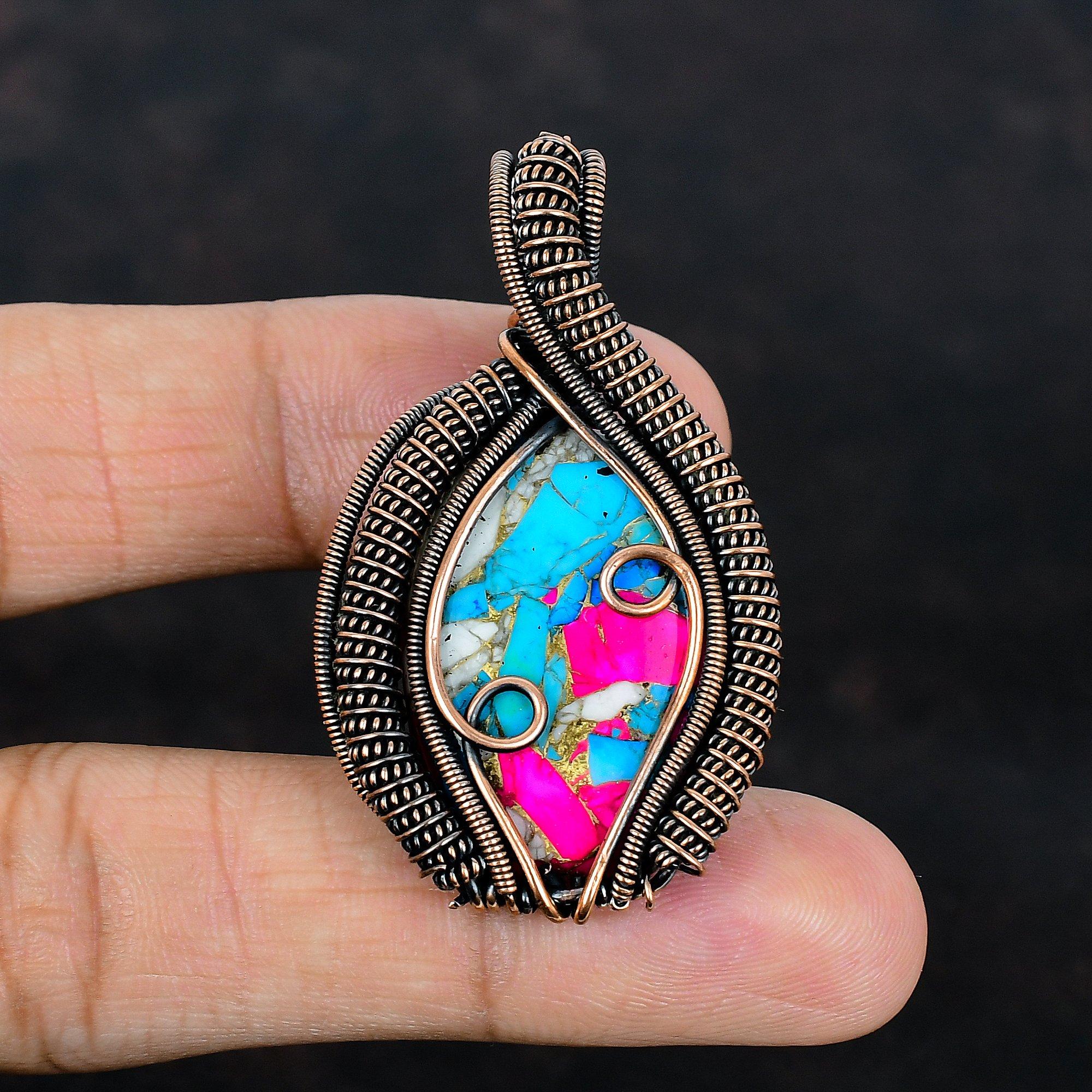 Cotton candy turquoise pendant copper wire wrapped pendant antique jewelry gemstone pendant copper jewelry gifts for mother handmade pendant
Cotton candy turquoise pendant copper wire wrapped pendant antique jewelry gemstone pendant copper jewelry gifts for mother handmade pendant