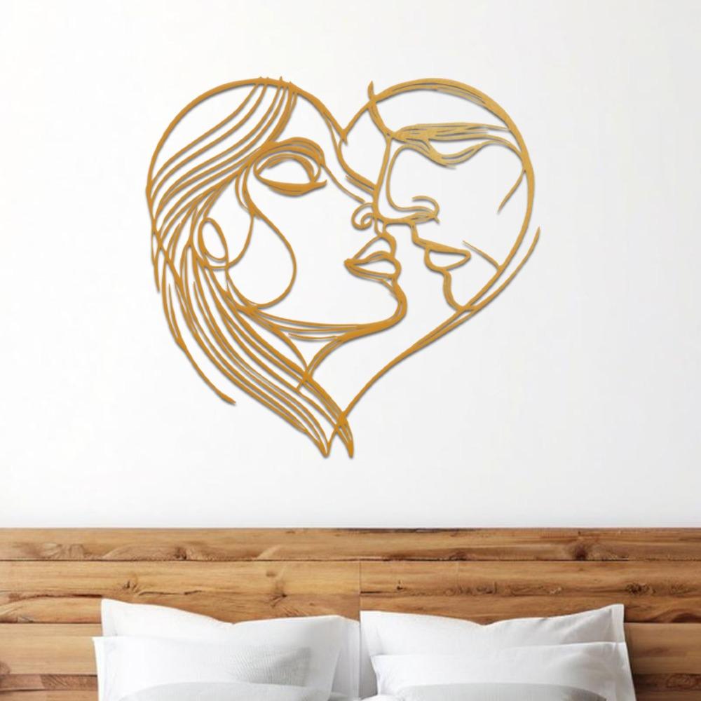 Large 15.75 Inch Gold Metal Couple Kissing Wall Art Wrought Iron Heart Sculpture Indoor Outdoor Decor Wedding Anniversary Gift Length: 15.75 inches/40 cm
Large 15.75 Inch Gold Metal Couple Kissing Wall Art Wrought Iron Heart Sculpture Indoor Outdoor Decor Wedding Anniversary Gift Length: 15.75 inches/40 cm