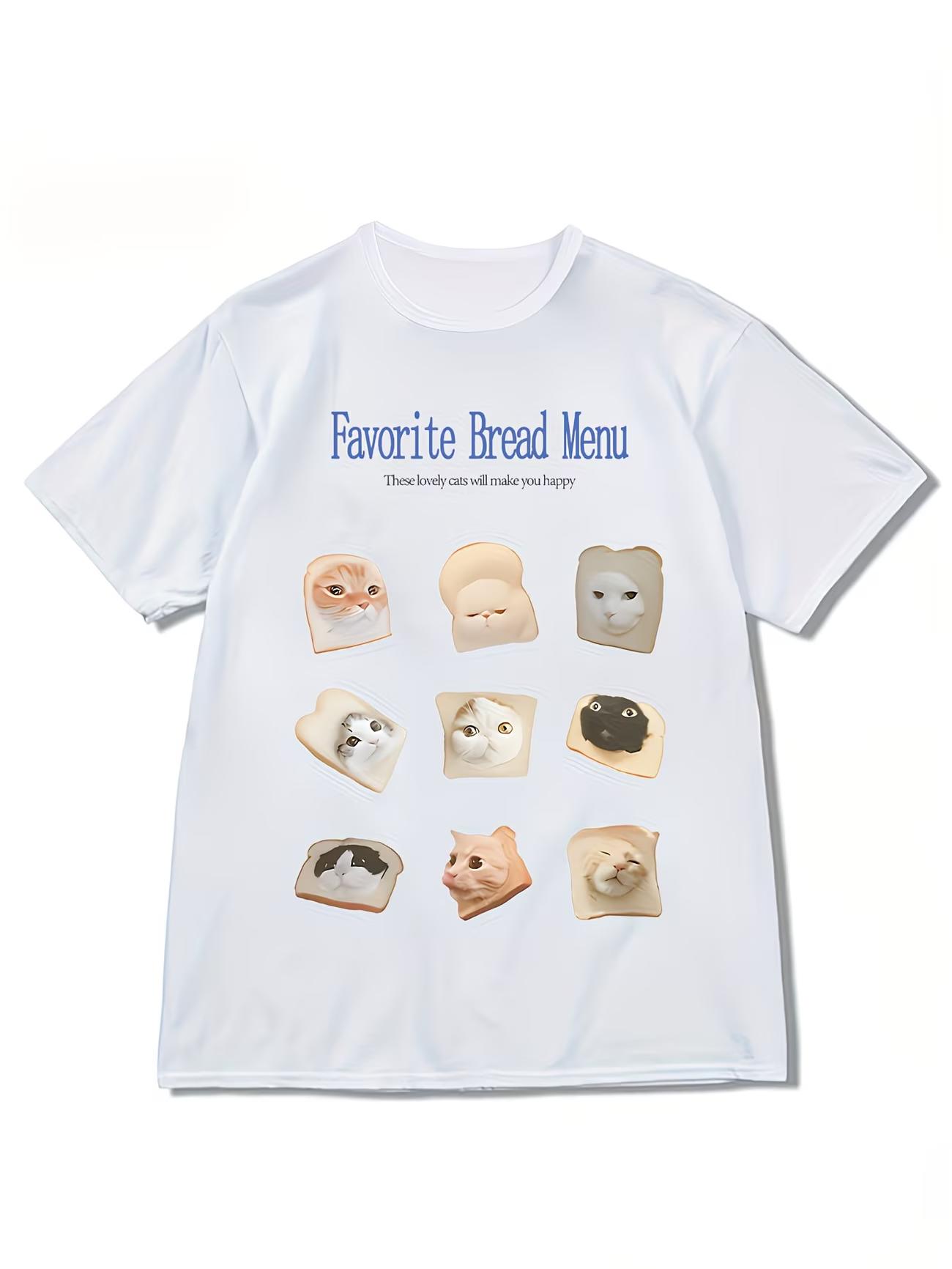 Harajuku Style Cat Bread Tee Trendy Streetwear Graphic TShirt Cool Animal Print Top Urban Fashion Casual Loose Fit Short Sleeve S
Harajuku Style Cat Bread Tee Trendy Streetwear Graphic TShirt Cool Animal Print Top Urban Fashion Casual Loose Fit Short Sleeve S
