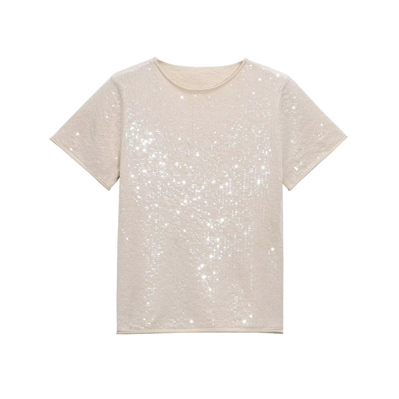2025 Spring Women s Casual Sequin-Embellished Knit Top Large брудно-білий
2025 Spring Women s Casual Sequin-Embellished Knit Top Large брудно-білий