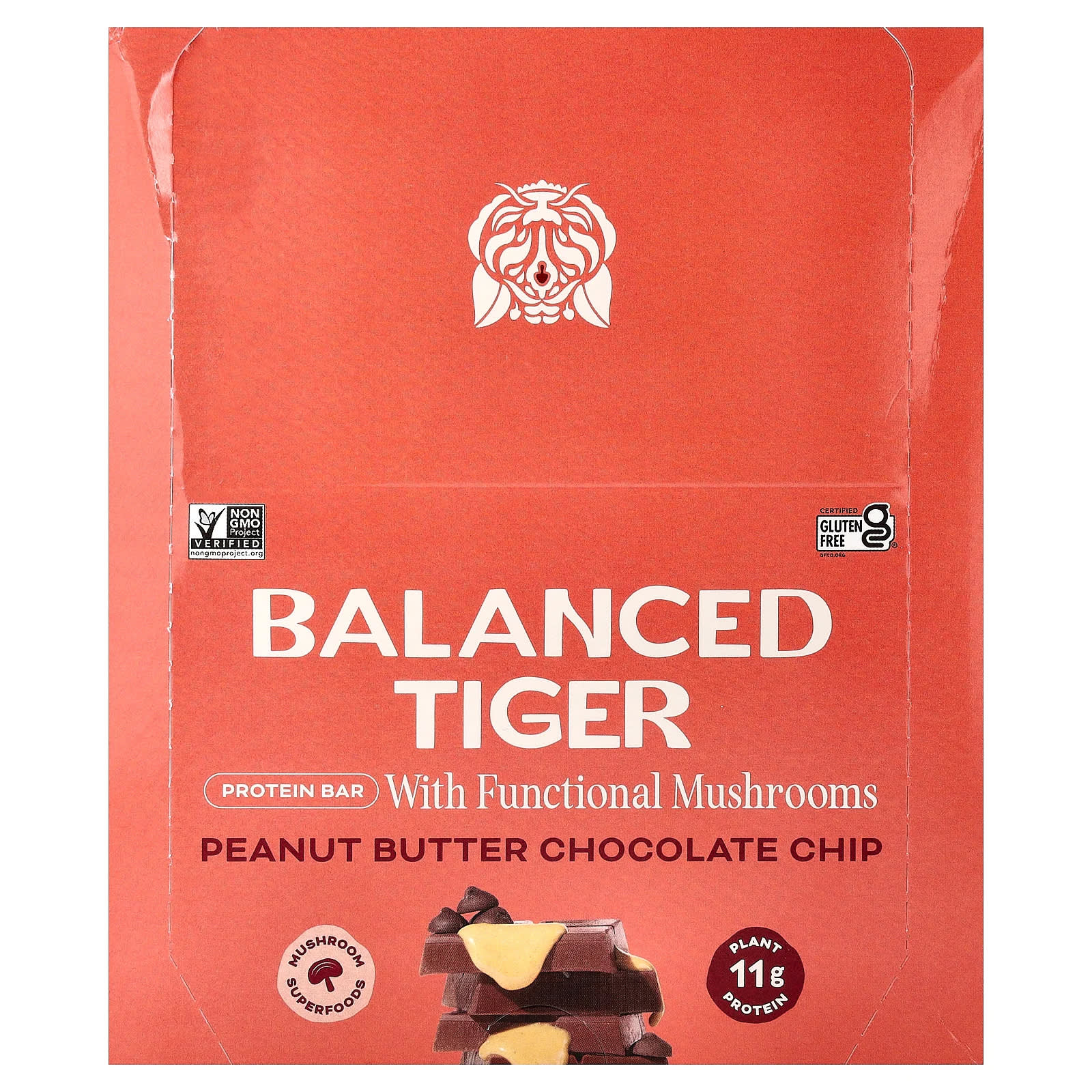 Balanced Tiger Protein Bar, Peanut Butter Chocolate Chip, 12 Bars, 44g (1.55oz) Each
Balanced Tiger Protein Bar, Peanut Butter Chocolate Chip, 12 Bars, 44g (1.55oz) Each