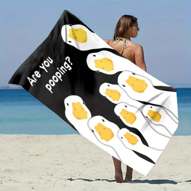 1pc Funny Duck Print Beach Towel - Are You Pooping Humorous Design, Quick-Dry Microfiber, Perfect for Beach Pool,Bath,Camping W30*H60(CM)
1pc Funny Duck Print Beach Towel - Are You Pooping Humorous Design, Quick-Dry Microfiber, Perfect for Beach Pool,Bath,Camping W30*H60(CM)