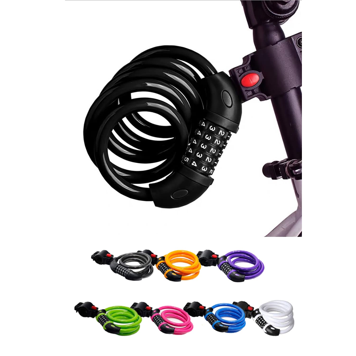 5-Digit Bicycle Lock with Combination Keychain, Bracket, Seatpost Lock, Road Bike Lock, Cross Bike Lock, Anti-Theft, Stroller Lock (Blue)
5-Digit Bicycle Lock with Combination Keychain, Bracket, Seatpost Lock, Road Bike Lock, Cross Bike Lock, Anti-Theft, Stroller Lock (Blue)