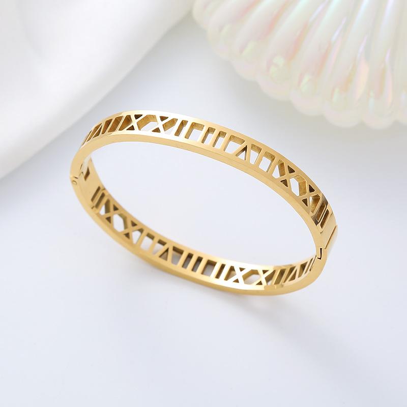Yupsk 3/1Pc 18K Gold Plated Stainless Steel Stackable Bangle Bracelet for Women Fashion Roman Numeral Holiday Jewelry Gift
Yupsk 3/1Pc 18K Gold Plated Stainless Steel Stackable Bangle Bracelet for Women Fashion Roman Numeral Holiday Jewelry Gift