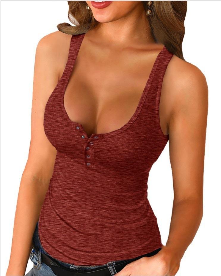Women Sleeveless Knit Tank Top Slim Fit Button Front Stretchy Ribbed Camisole Summer Casual Basic Layering Shirt XXXXXL винный
Women Sleeveless Knit Tank Top Slim Fit Button Front Stretchy Ribbed Camisole Summer Casual Basic Layering Shirt XXXXXL винный