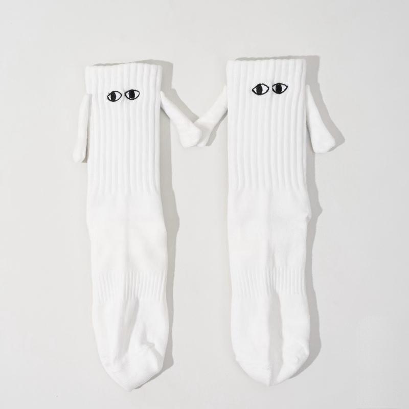 Носки Creatiove, магнитные носки, чулочно-носочные изделия для пар с героями мультфильмов, простые стильные носки, аксессуары для одежды embroidery белый