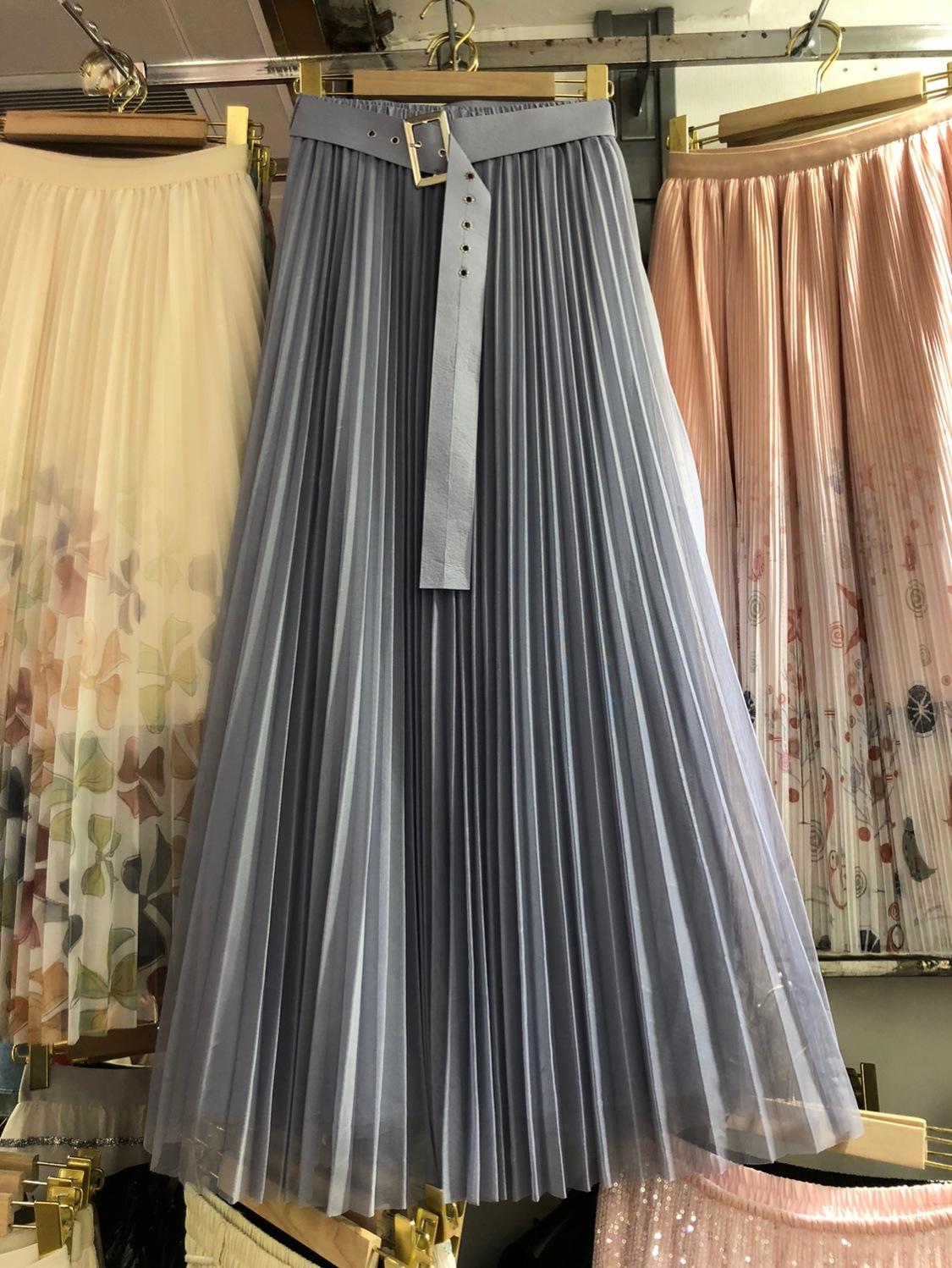 Темперамент супер фея 2025 лето и осень новая большая юбка-качели женская юбка пышная длинная плиссированная средняя и длинная юбка one size fits all