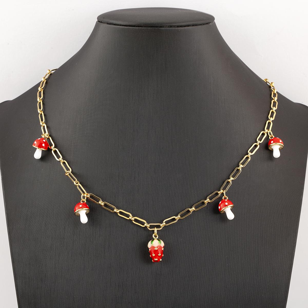 Nidin New Popular Red Strawberry/Mushroom Delicate Pendant Necklace For Women Female Romantic Sweet Simple Style Jewelry Gifts
Nidin New Popular Red Strawberry/Mushroom Delicate Pendant Necklace For Women Female Romantic Sweet Simple Style Jewelry Gifts