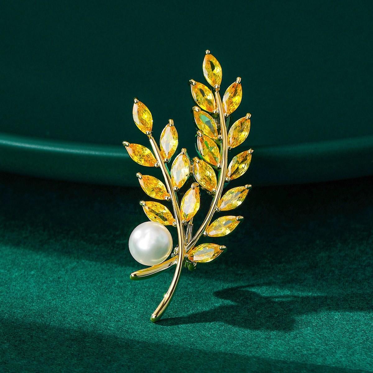 Crystal glass horse eye wheat ear brooch high-end exquisite and simple new pearl pin versatile corsage suit accessories
Crystal glass horse eye wheat ear brooch high-end exquisite and simple new pearl pin versatile corsage suit accessories