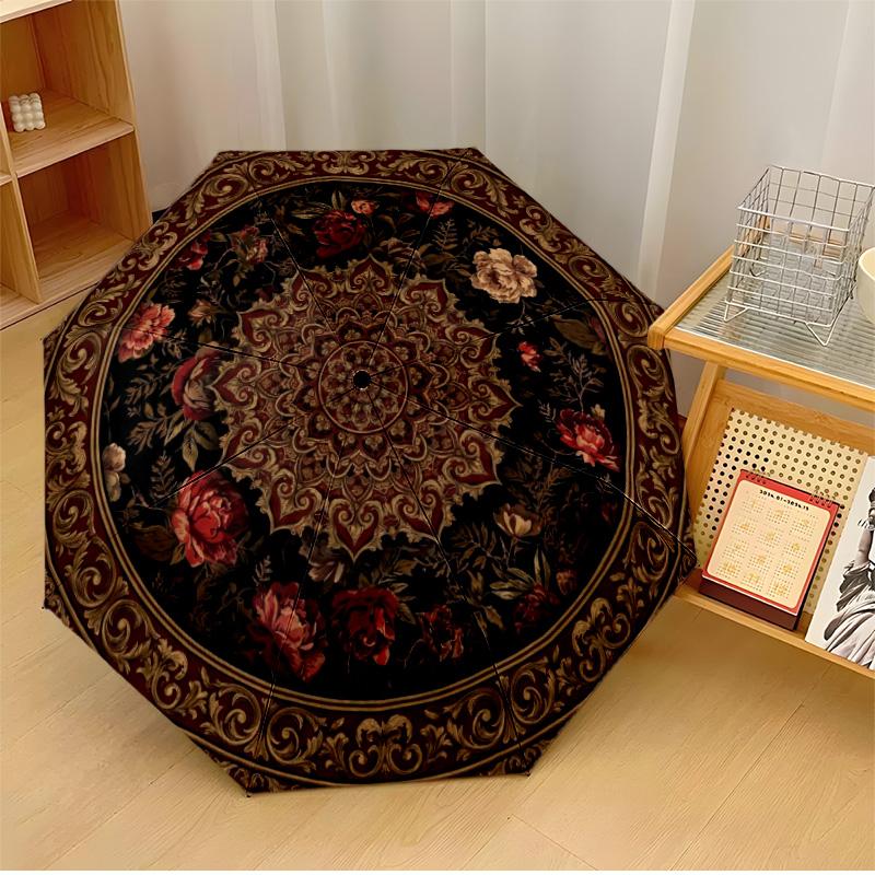 Elegant Floral Round Plate Theme Automatic Umbrella Compact 8-Rib Design Sturdy Construction Durable Umbrella Stylish Accessory
Elegant Floral Round Plate Theme Automatic Umbrella Compact 8-Rib Design Sturdy Construction Durable Umbrella Stylish Accessory