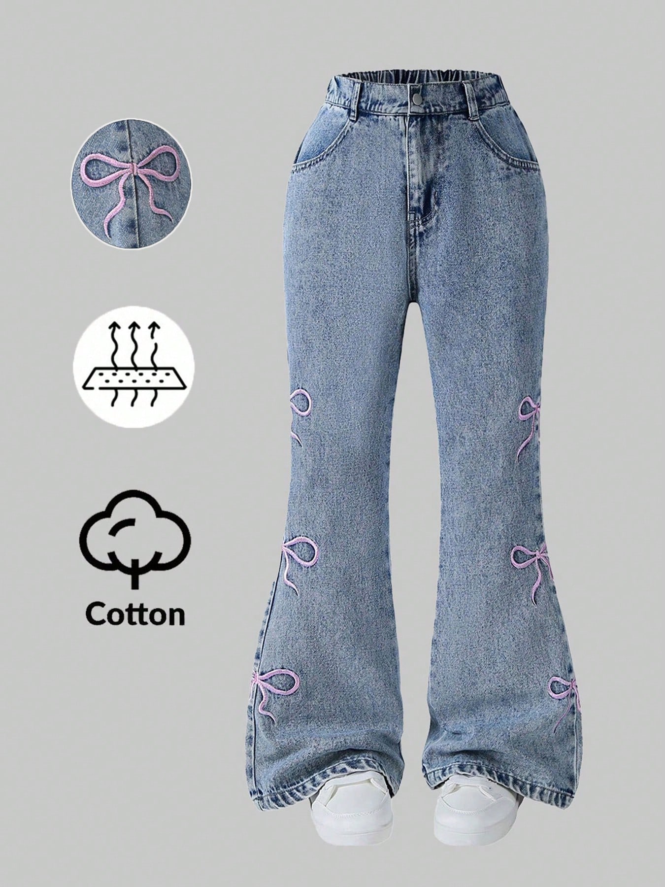 Single-piece girls outdoor casual versatile cute bow-tie light blue loose wide-leg slightly flared denim pants for autumn and winter 8Y светло-синий
Single-piece girls outdoor casual versatile cute bow-tie light blue loose wide-leg slightly flared denim pants for autumn and winter 8Y светло-синий